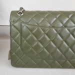 Chanel Classic Jumbo Double Flap Bag Olive Green Grained Calfskin with Silver Hardware #RKUC-2 - Image 5