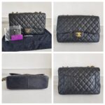 Chanel Classic Jumbo Single Flap Bag Black Grained Calfskin with Gold Hardware #RSLT-1 - Image 2