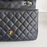 Chanel Classic Jumbo Single Flap Bag Black Grained Calfskin with Gold Hardware #RSLT-1 - Image 23