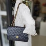 Chanel Classic Jumbo Single Flap Bag Black Grained Calfskin with Gold Hardware #RSLT-1 - Image 28