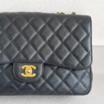 Chanel Classic Jumbo Single Flap Bag Black Grained Calfskin with Gold Hardware #RSLT-1 - Image 4