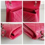 Chanel Classic Maxi Jumbo Single Flap Bag Rose Pink Lambskin with Silver Hardware #RKUC-3 - Image 16