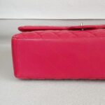 Chanel Classic Maxi Jumbo Single Flap Bag Rose Pink Lambskin with Silver Hardware #RKUC-3 - Image 13