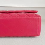 Chanel Classic Maxi Jumbo Single Flap Bag Rose Pink Lambskin with Silver Hardware #RKUC-3 - Image 14