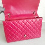 Chanel Classic Maxi Jumbo Single Flap Bag Rose Pink Lambskin with Silver Hardware #RKUC-3 - Image 20