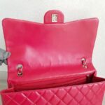Chanel Classic Maxi Jumbo Single Flap Bag Rose Pink Lambskin with Silver Hardware #RKUC-3 - Image 19
