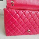 Chanel Classic Maxi Jumbo Single Flap Bag Rose Pink Lambskin with Silver Hardware #RKUC-3 - Image 21