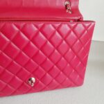 Chanel Classic Maxi Jumbo Single Flap Bag Rose Pink Lambskin with Silver Hardware #RKUC-3 - Image 22