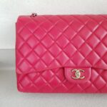 Chanel Classic Maxi Jumbo Single Flap Bag Rose Pink Lambskin with Silver Hardware #RKUC-3 - Image 3