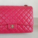 Chanel Classic Maxi Jumbo Single Flap Bag Rose Pink Lambskin with Silver Hardware #RKUC-3 - Image 4