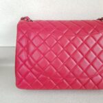 Chanel Classic Maxi Jumbo Single Flap Bag Rose Pink Lambskin with Silver Hardware #RKUC-3 - Image 5