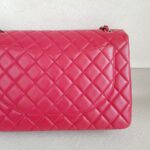 Chanel Classic Maxi Jumbo Single Flap Bag Rose Pink Lambskin with Silver Hardware #RKUC-3 - Image 6
