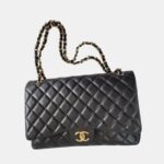 Chanel Maxi Jumbo Black Lambskin with Gold Hardware #ROYC-1