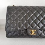 Chanel Maxi Jumbo Black Lambskin with Gold Hardware #ROYC-1 - Image 3