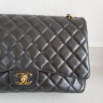 Chanel Maxi Jumbo Black Lambskin with Gold Hardware #ROYC-1 - Image 4