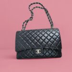 Chanel Maxi Jumbo Black Lambskin with Silver Hardware #ROOT-1