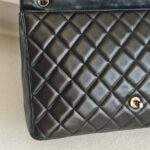 Chanel Maxi Jumbo Black Lambskin with Silver Hardware #ROOT-1 - Image 19