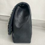 Chanel Maxi Jumbo Black Lambskin with Silver Hardware #ROOT-1 - Image 8