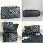 Chanel Maxi Jumbo Black Lambskin with Silver Hardware #ROOT-1 - Image 2