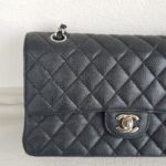 Chanel Medium /Classic 11.12 Black Grained Calfskin with Silver Hardware #ROOC-1 - Image 3