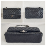 Chanel Medium /Classic 11.12 Black Grained Calfskin with Silver Hardware #ROOC-1 - Image 2