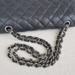 Chanel Medium /Classic 11.12 Black Grained Calfskin with Silver Hardware #ROOC-1 - Image 17