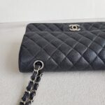 Chanel Medium /Classic 11.12 Black Grained Calfskin with Silver Hardware #ROOC-1 - Image 18