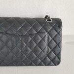 Chanel Medium /Classic 11.12 Black Grained Calfskin with Silver Hardware #ROOC-1 - Image 6