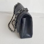 Chanel Medium /Classic 11.12 Black Grained Calfskin with Silver Hardware #ROOC-1 - Image 7