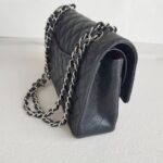 Chanel Medium /Classic 11.12 Black Grained Calfskin with Silver Hardware #ROOC-1 - Image 8