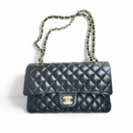 Chanel Medium /Classic 11.12 Black Lambskin with Gold Hardware #ROOT-2
