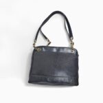 Chanel Vintage Shoulder Bag Black Grained Calfskin with Gold Hardware #ROSC-1
