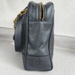 Chanel Vintage Shoulder Bag Black Grained Calfskin with Gold Hardware #ROSC-1 - Image 8