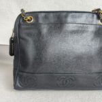 Chanel Vintage Shoulder Bag Black Grained Calfskin with Gold Hardware #ROSC-1 - Image 5