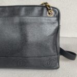 Chanel Vintage Shoulder Bag Black Grained Calfskin with Gold Hardware #ROSC-1 - Image 6