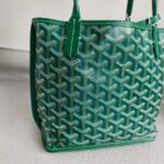 Goyard Anjou Mini Green Goyardine Canvas/Calfskin with Silver Hardware #ROLE-1 - Image 3