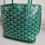 Goyard Anjou Mini Green Goyardine Canvas/Calfskin with Silver Hardware #ROLE-1 - Image 6