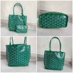 Goyard Anjou Mini Green Goyardine Canvas/Calfskin with Silver Hardware #ROLE-1 - Image 2