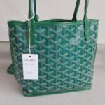 Goyard Anjou Mini Green Goyardine Canvas/Calfskin with Silver Hardware #ROLE-1 - Image 2