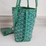 Goyard Anjou Mini Green Goyardine Canvas/Calfskin with Silver Hardware #ROLE-1 - Image 3