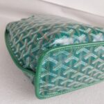 Goyard Anjou Mini Green Goyardine Canvas/Calfskin with Silver Hardware #ROLE-1 - Image 6