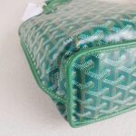 Goyard Anjou Mini Green Goyardine Canvas/Calfskin with Silver Hardware #ROLE-1 - Image 9