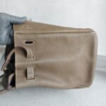 Hermes Birkin 35 Etoupe Clemence Leather with Palladium Plated Hardware #ROOO-1 - Image 11