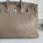 Hermes Birkin 35 Etoupe Clemence Leather with Palladium Plated Hardware #ROOO-1 - Image 5