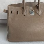 Hermes Birkin 35 Etoupe Clemence Leather with Palladium Plated Hardware #ROOO-1 - Image 4
