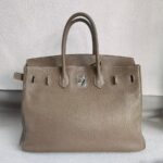 Hermes Birkin 35 Etoupe Clemence Leather with Palladium Plated Hardware #ROOO-1 - Image 2