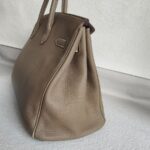 Hermes Birkin 35 Etoupe Clemence Leather with Palladium Plated Hardware #ROOO-1 - Image 9