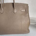 Hermes Birkin 35 Etoupe Clemence Leather with Palladium Plated Hardware #ROOO-1 - Image 7