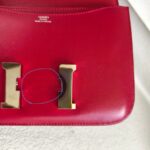 Hermes Constance lll 18cm Mini Red Swift Leather with Palladium Plated Hardware #ROSE-3 - Image 25