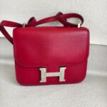 Hermes Constance lll 18cm Mini Red Swift Leather with Palladium Plated Hardware #ROSE-3 - Image 3